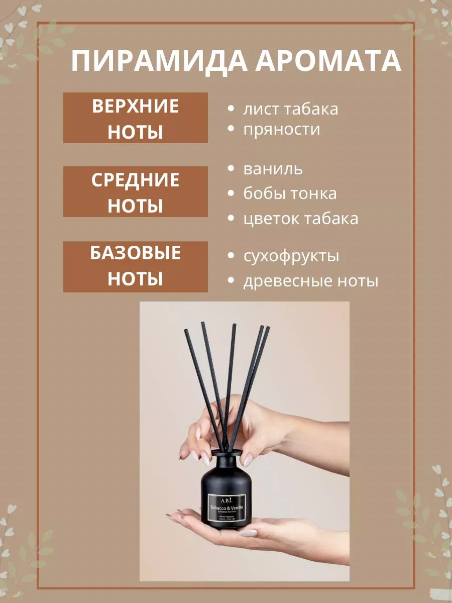 Диффузор ароматический для дома с палочками A.B.I. handmade aroma 193518529  купить за 700 ₽ в интернет-магазине Wildberries