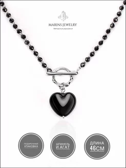 Колье на шею с подвеской сердце, подарок MARINS JEWELRY 193531528 купить за 1 480 ₽ в интернет-магазине Wildberries