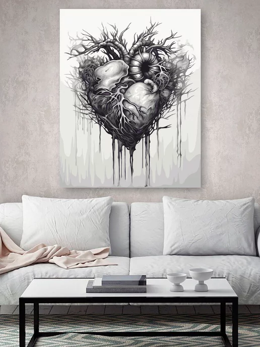 Happy Hobby Сердце Картина по номерам на холсте 40х50 см, 40x50 см, фото 2