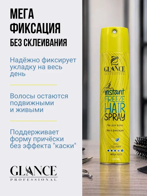 Glance Professional Лак и мусс-пенка для волос Коллаген Глансе набор для укладки, 451 мл, фото 4