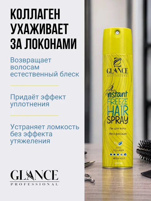 Glance Professional Лак и мусс-пенка для волос Коллаген Глансе набор для укладки, 451 мл, фото 5