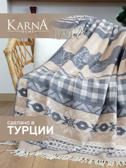 Плед новогодний 150х200 праздничный декор KARNA 193725596 купить за 3 267 ₽ в интернет-магазине Wildberries