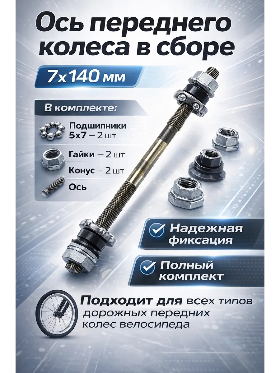 Ось переднего колеса в сборе