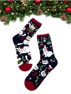 Новогодние женские носки - Белый котик Country Socks 193830659 купить за 361 ₽ в интернет-магазине Wildberries