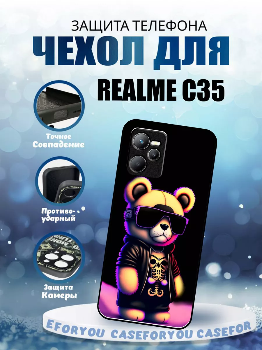 Чехол силиконовый на REALME C35 с принтом CaseFORyou 193863162 купить за  422 ₽ в интернет-магазине Wildberries