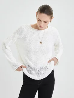 Джемпер вязаный свитер удлиненный с рукавом ZARINA 194027514 купить за 944 ₽ в интернет‑магазине Wildberries