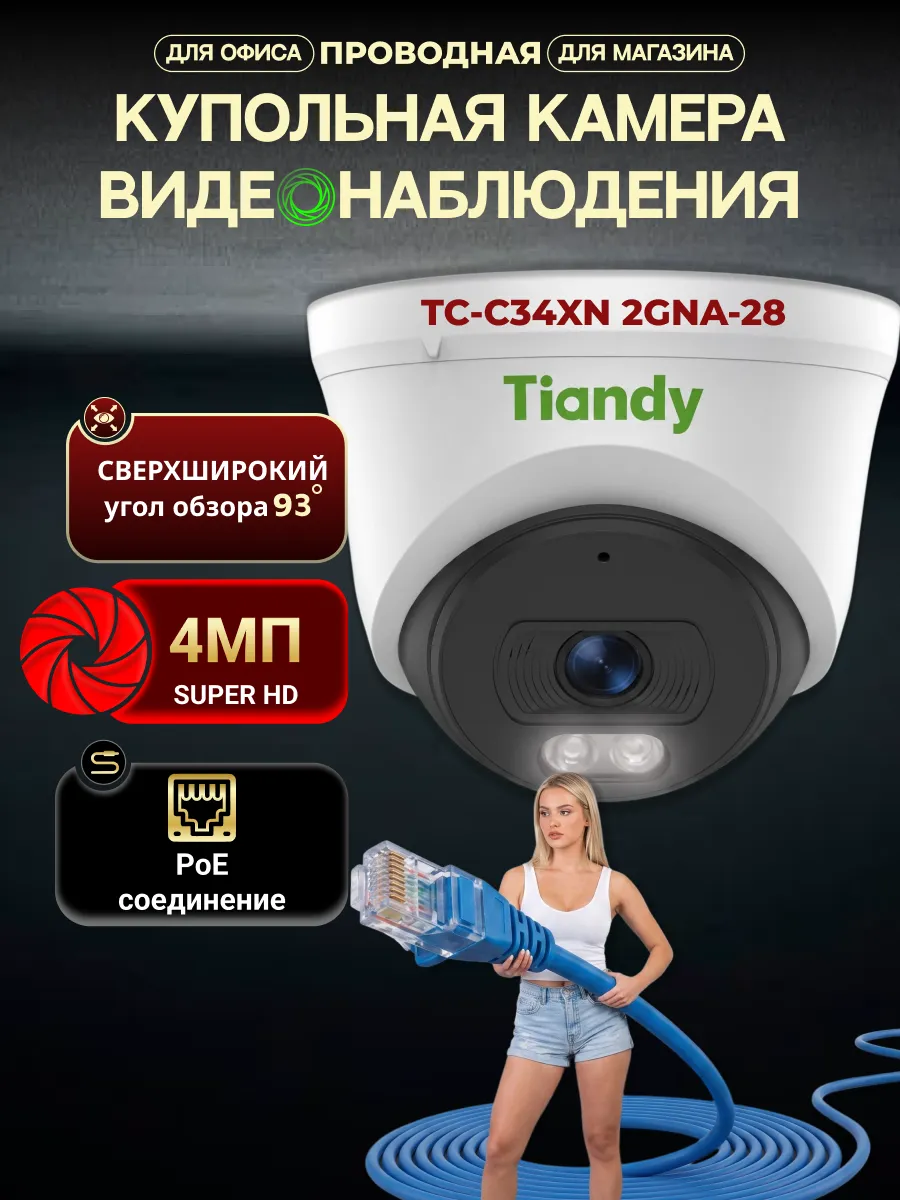 Камера видеонаблюдения для дома уличная со звуком TC-C34XN