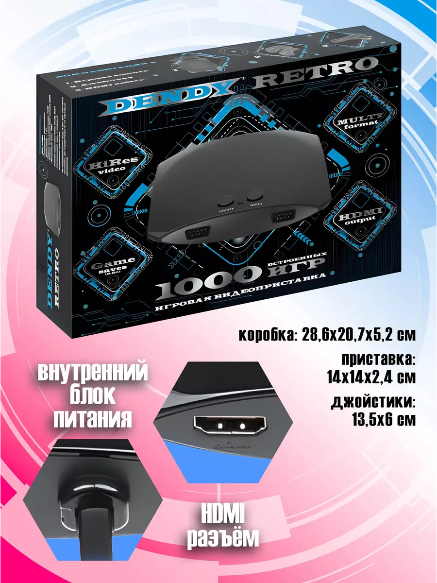 Игровая приставка Денди Retro 1000 игр DR-1000 Dendy 194052671 купить за 3  485 ₽ в интернет-магазине Wildberries