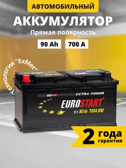 Аккумулятор автомобильный 90 Ач 700 А прямая полярность EUROSTART 194104106 купить за 7 864 ₽ в интернет-магазине Wildberries