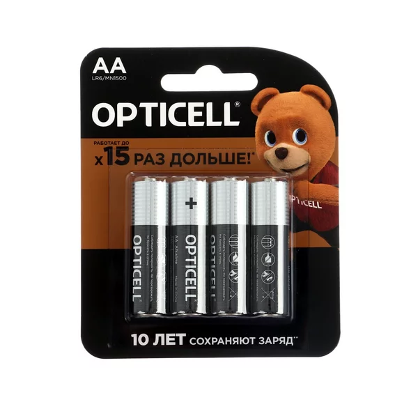 Батарейка алкалиновая AA, 1.5В, блистер, 4 шт