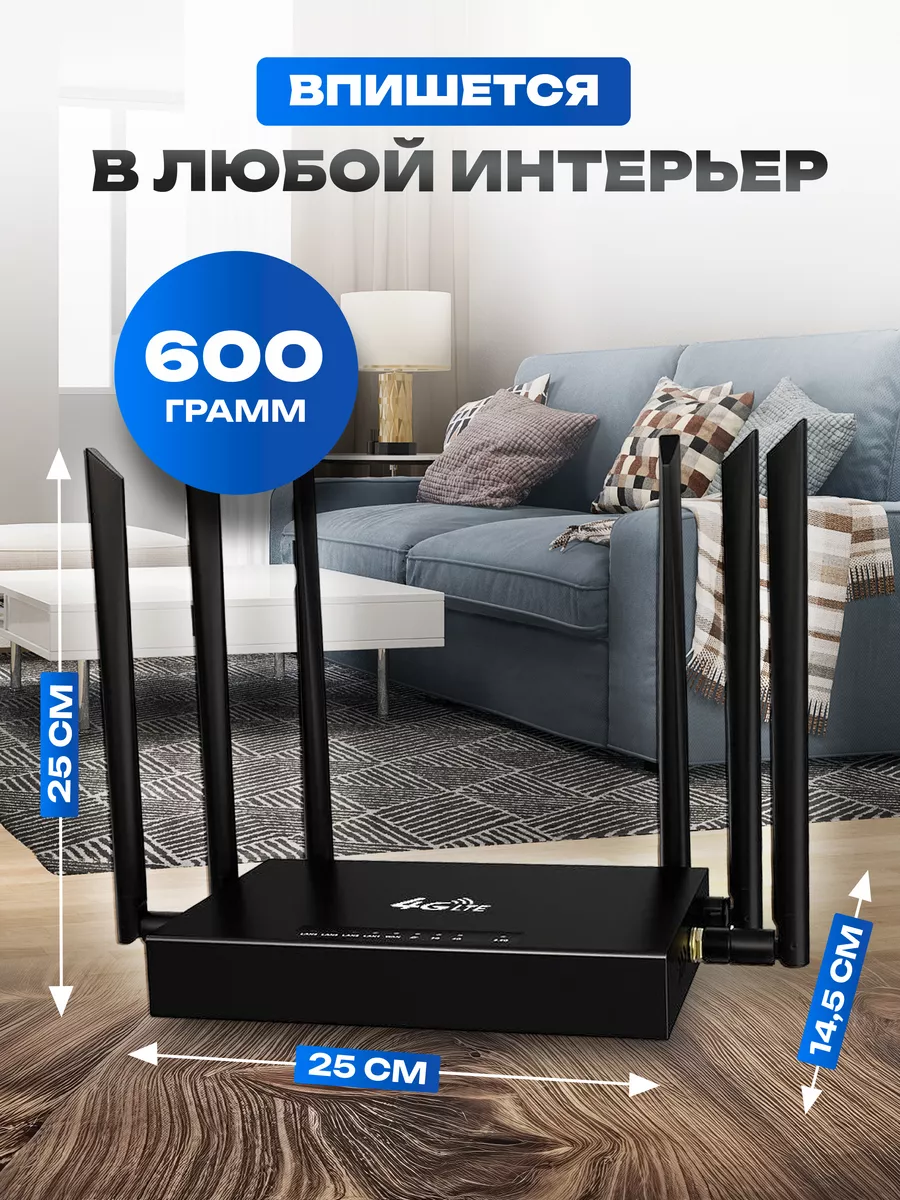 Роутер wi-fi от сим карты 4G с разъемами для внешней антенны Smart top  194152196 купить за 3 120 ₽ в интернет-магазине Wildberries