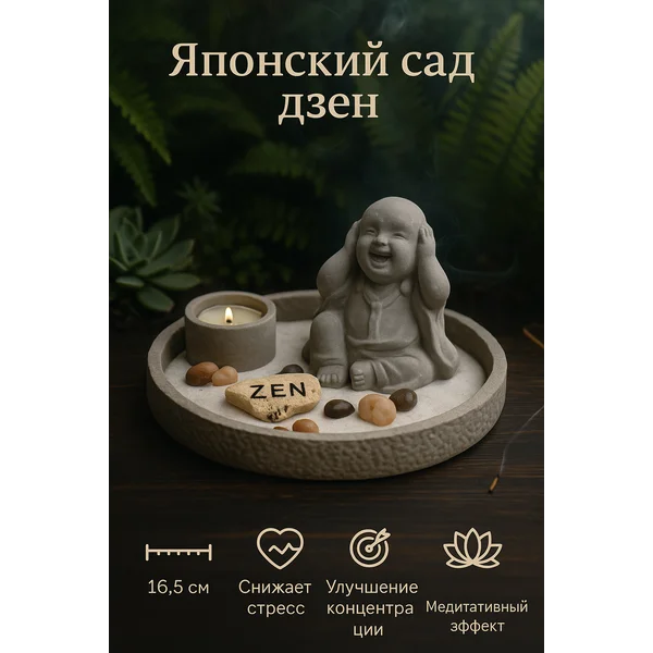 Сад Дзен «Хотей Ничего не слышу» серый
