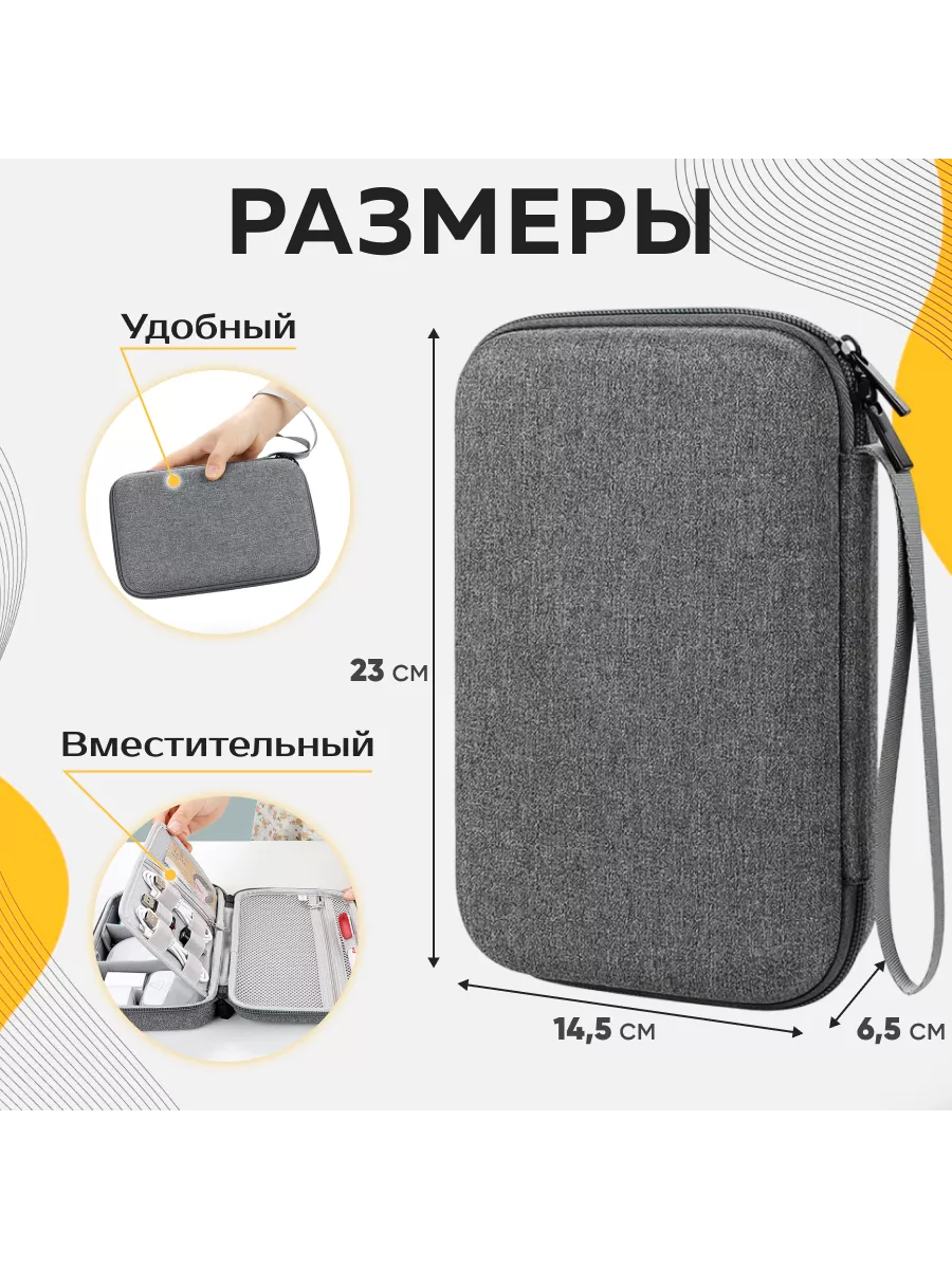 Сумка-органайзер для флешек, usb кабелей дорожная