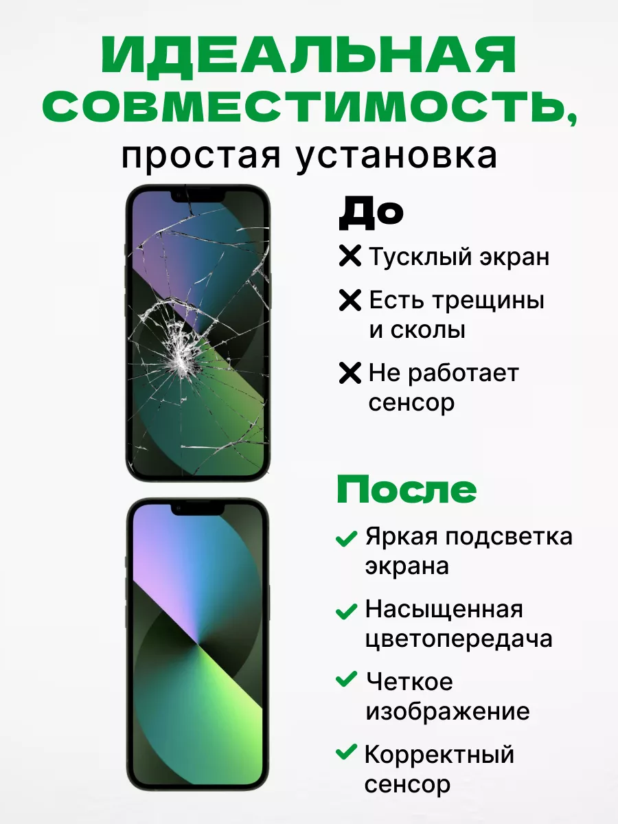 Дисплей для iPhone 13 с тачскрином для телефона ЗЕТТОН 194290352 купить за  3 925 ₽ в интернет-магазине Wildberries