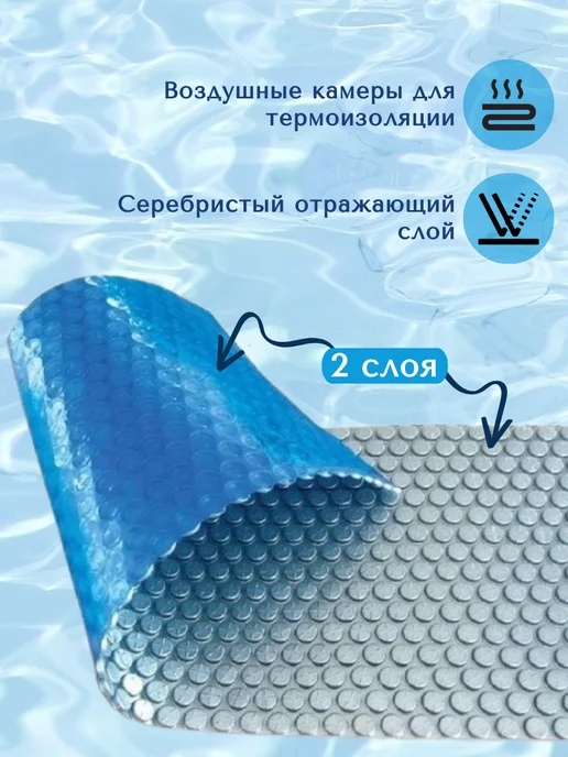 Плавающее пузырьковое покрывало для бассейна 3*5 м, 3x7 м, фото 3