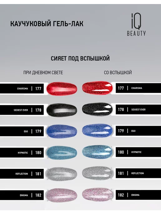 IQ BEAUTY Гель-лак для ногтей светоотражающий, тон 177, 10 мл, 10 мл, фото 8