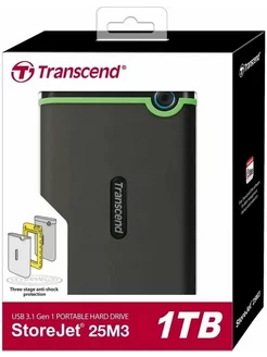1 ТБ Внешний HDD StoreJet 25M3 [TS1TSJ25M3S] Transcend 194449990