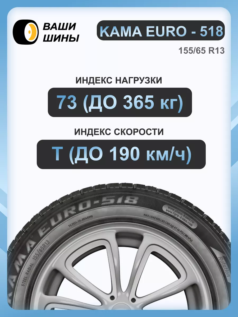 155/65 R13 EURO - 518 (шип.) Кама 194485353 купить за 5 086 ₽ в  интернет-магазине Wildberries