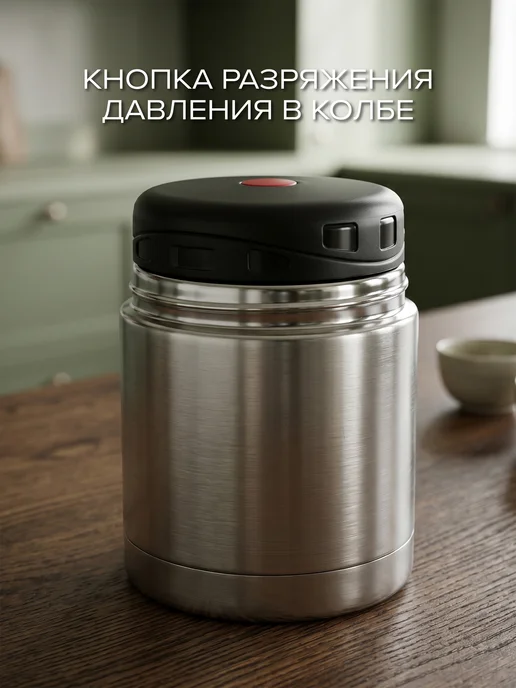 Good Sale Термос для еды 0.5 л с широким горлом в чехле подарочный, 500 мл, фото 5