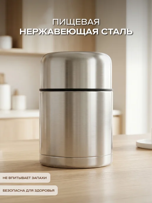 Good Sale Термос для еды 0.5 л с широким горлом в чехле подарочный, 500 мл, фото 7