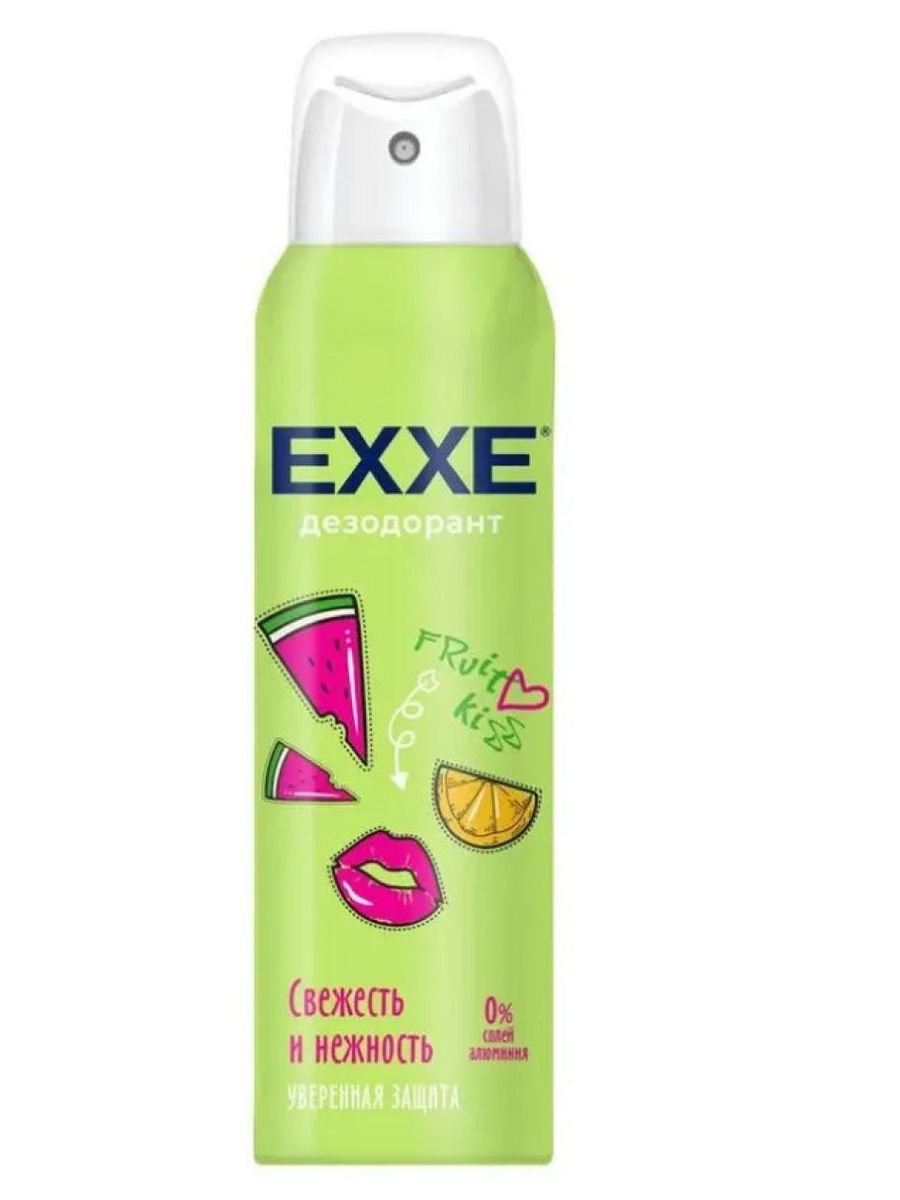 Exxe антиперспирант. Дезодорант Exxe Fruit Kiss. ДЕЗ спрей Exxe жен 150мл Тропическая свежесть/24. Дезодорант Тропическая свежесть. Дезодорант для интимной зоны женский.