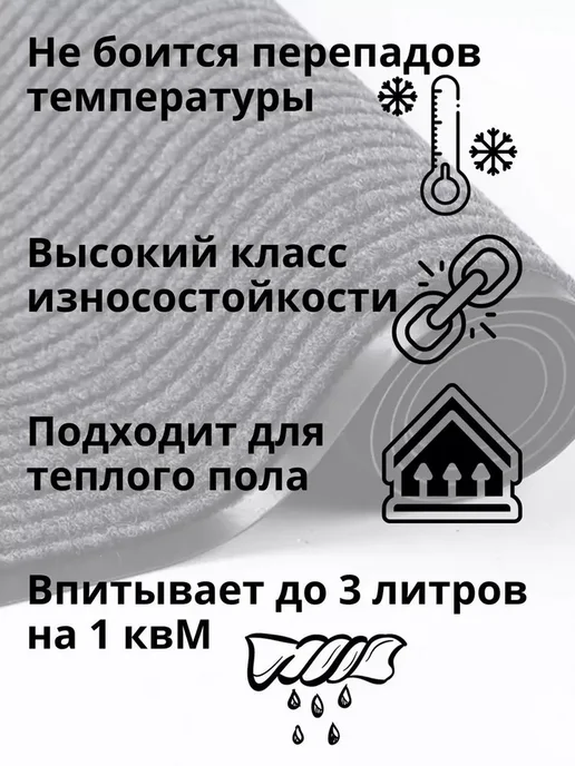 ЕваДом Коврик в прихожую придверный 40х60, вариант, фото 6