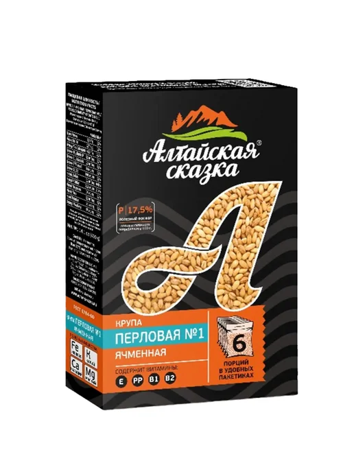 алтайская сказка Перловая крупа, 6 варочных пакета, 400 г, 400 г, фото 2