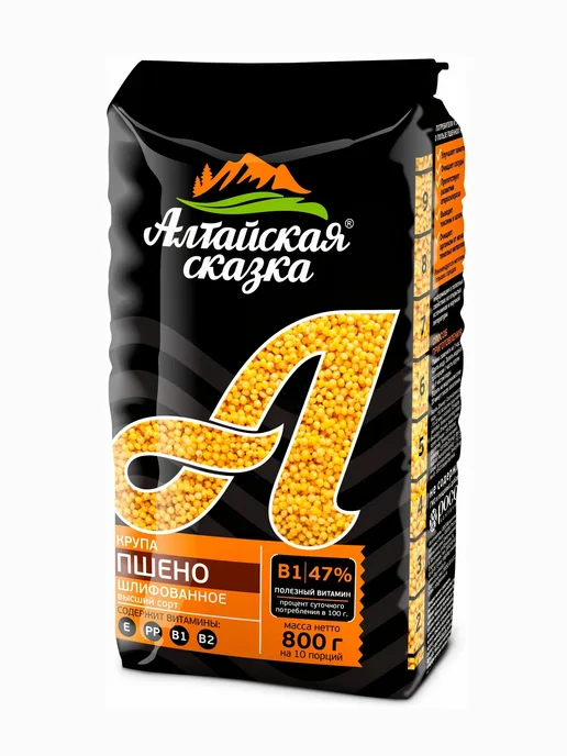 алтайская сказка Крупа пшено, 800 г, 3 шт, 800 г, 3 шт, фото 2