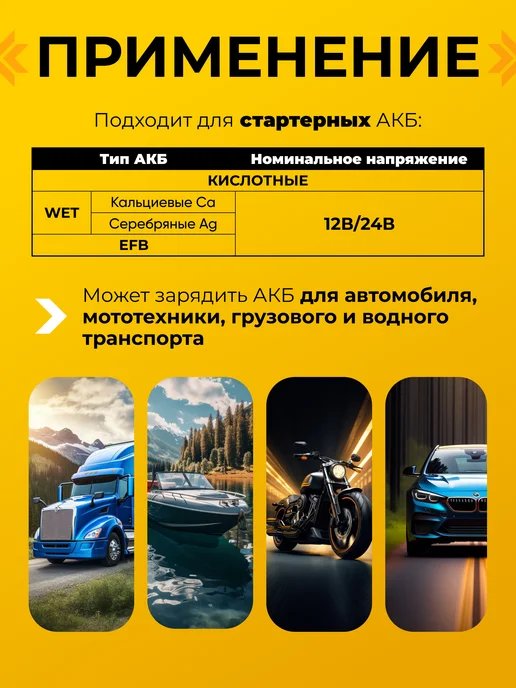 НПП ОРИОН Предпусковое зарядное устройство для авто 12-24В Вымпел 47, черный, фото 2