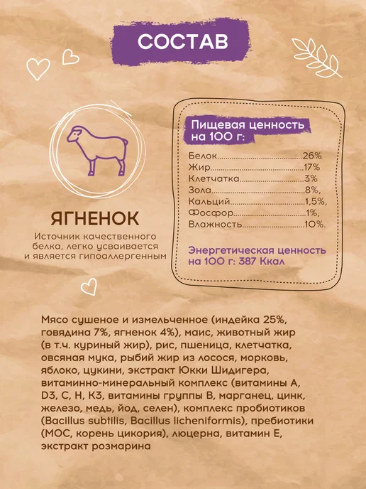 Сухой корм PEPPO для собак, крупные, ягненок, 5 кг, фото 3