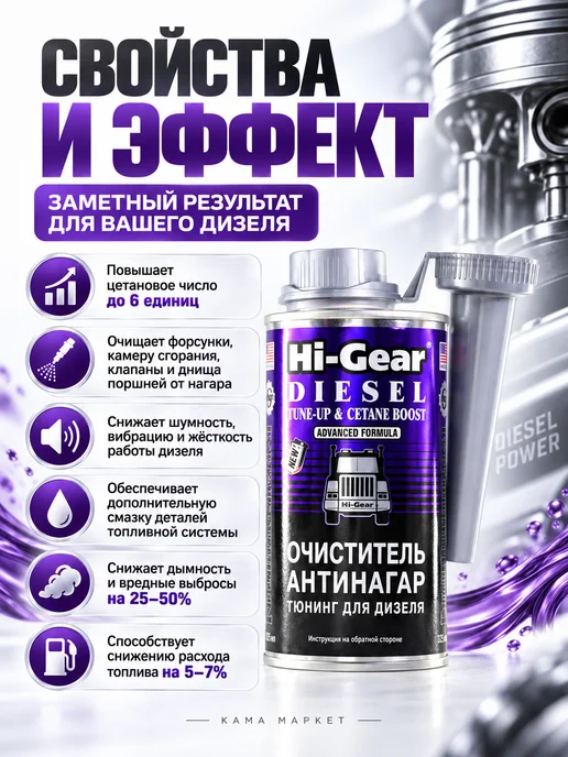 HI-GEAR DIESEL TUNE-UP присадка в дизельное топливо 325 мл, 325 мл, фото 2