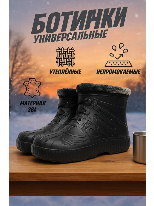 Русский отдых Ботинки, черный