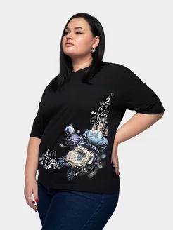 Футболка PLUS Size с принтом MF 194960644 купить за 792 ₽ в интернет-магазине Wildberries