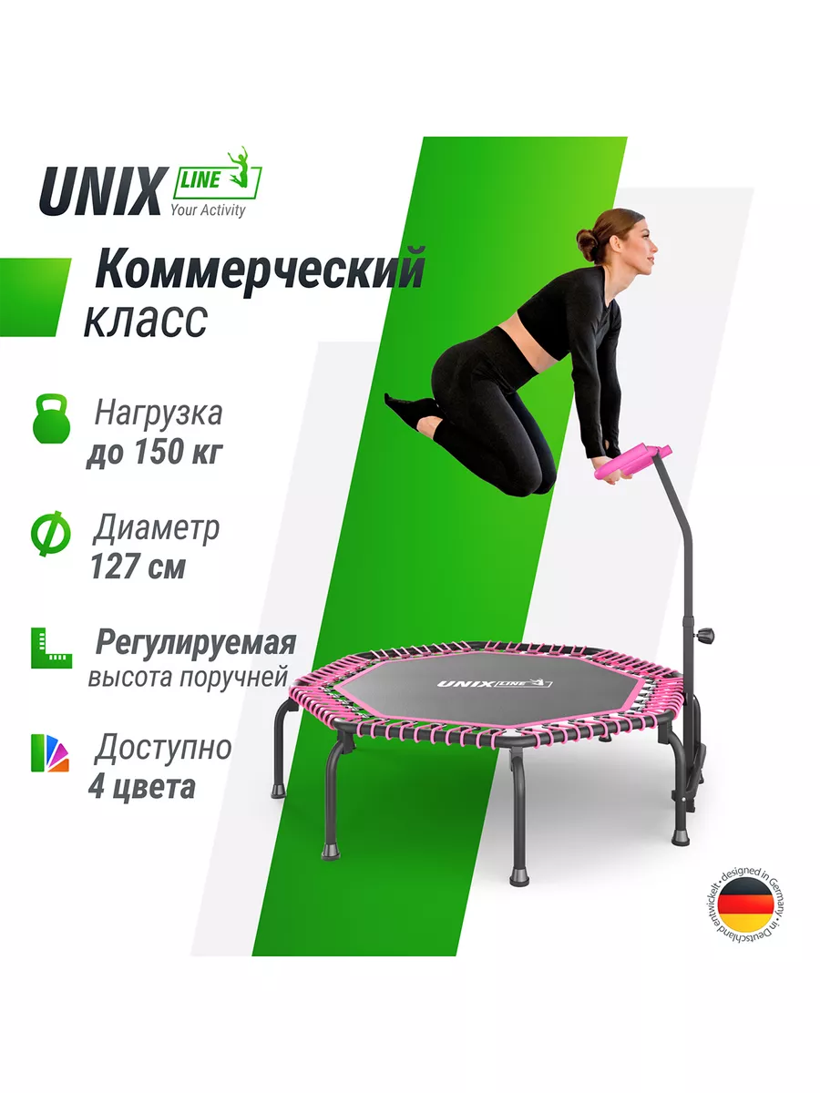 Батут для фитнеса, джампинга с ручкой FITNESS Premium 127 см UNIX LINE  194974787 купить за 14 460 ₽ в интернет-магазине Wildberries