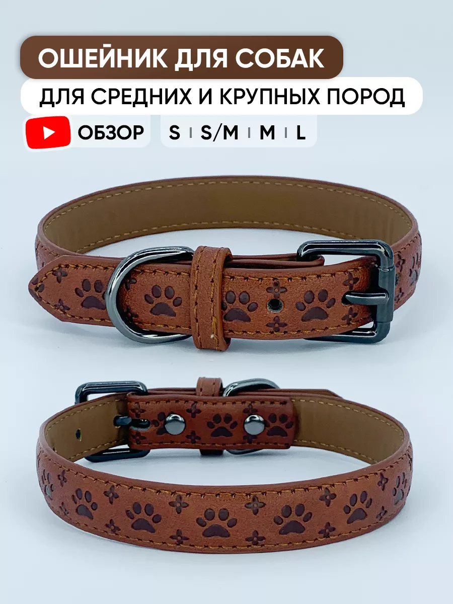 Кожаный ошейник для собак и щенков всех пород