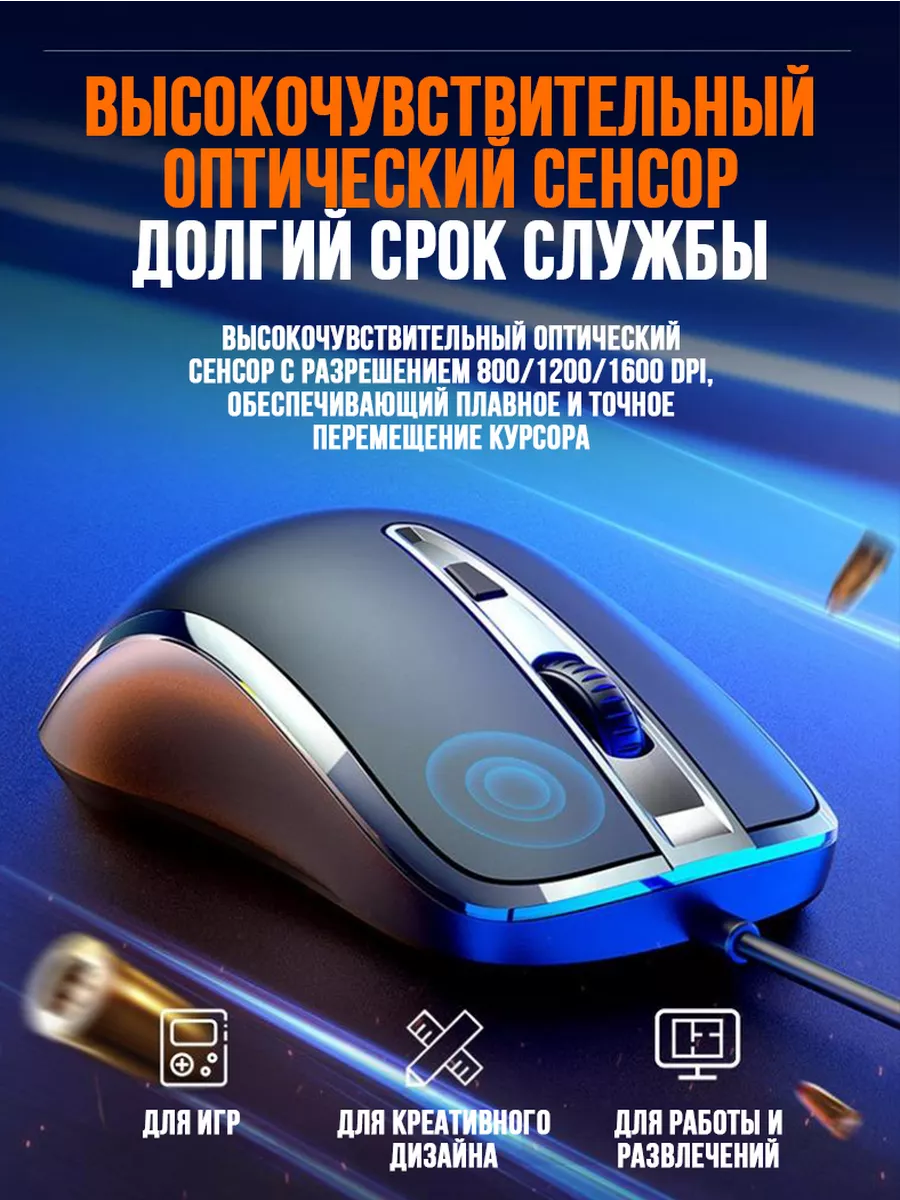 Проводная компьютерная мышь SPK7214 SILVIC 195046353 купить в  интернет-магазине Wildberries