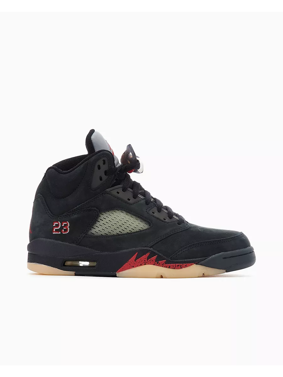 Jordan retro 5 black and red sales