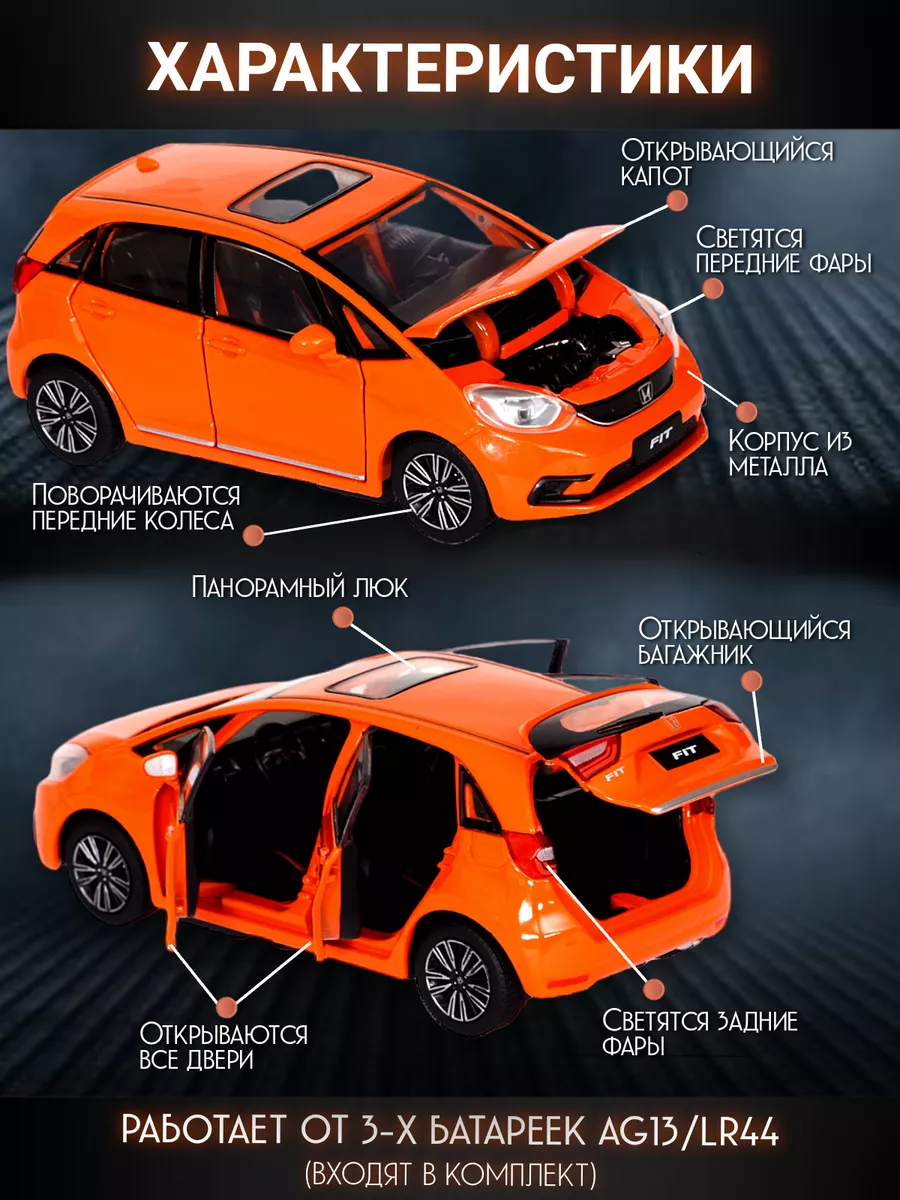 Игрушка детская машинка металлическая Honda Fit JKM 195133783 купить за 1  664 ₽ в интернет-магазине Wildberries