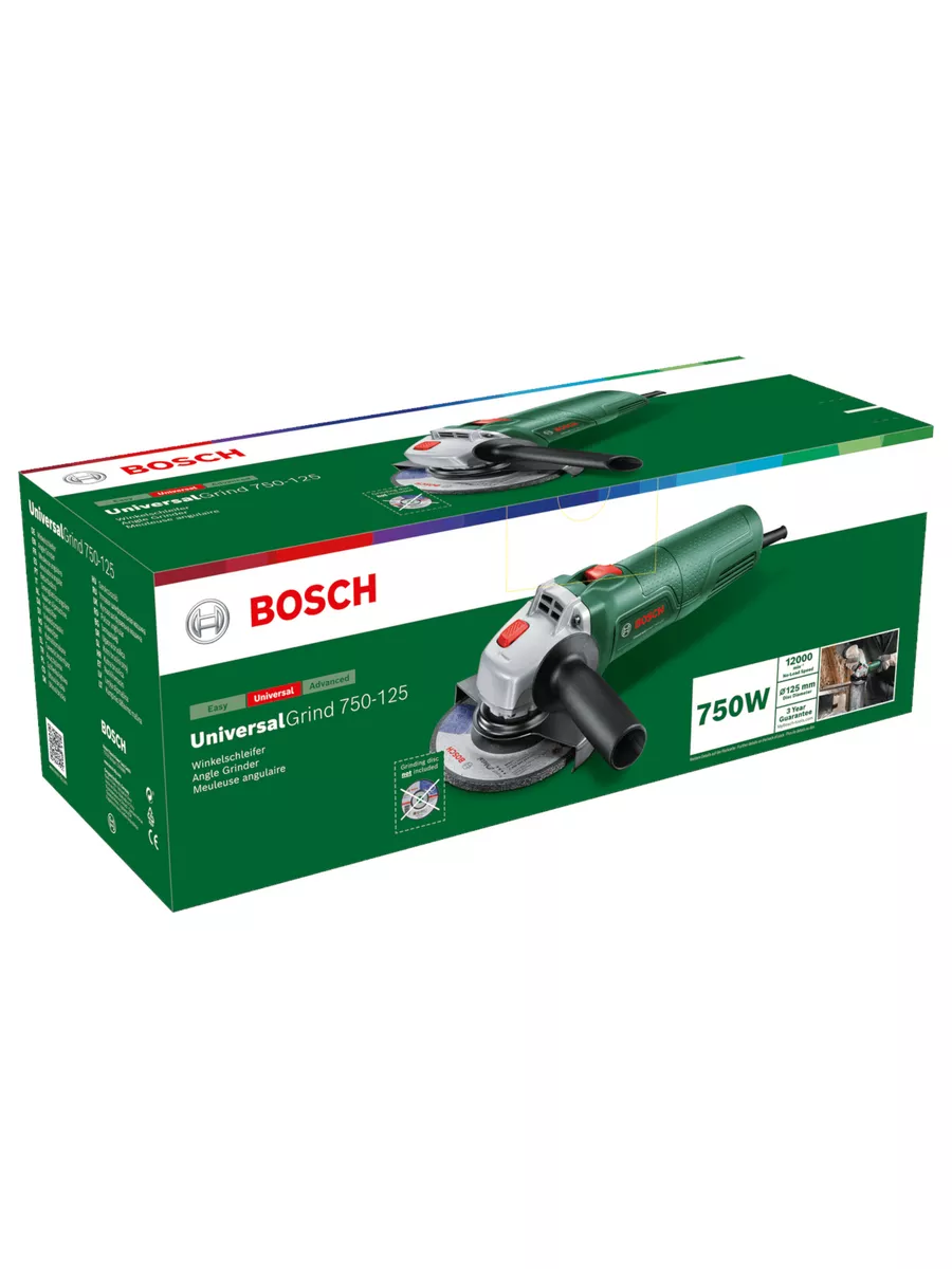 Угловая шлифмашина Universal Grind 750-125 06033E2001 Bosch 195280553  купить в интернет-магазине Wildberries