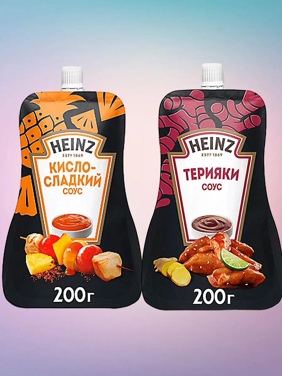 Соус кисло-сладкий универсальный + терияки 200г х 2штуки Heinz 195333955  купить за 480 ₽ в интернет-магазине Wildberries