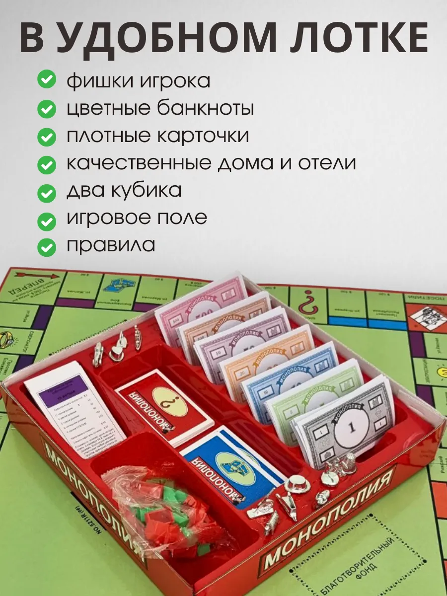 Монополия (русская обложка) MONOPOLY 195339699 купить за 769 ₽ в  интернет-магазине Wildberries