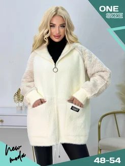 Кофта теплая оверсайз на молнии с капюшоном зипка New Moda 195347188 купить за 3 636 ₽ в интернет-магазине Wildberries