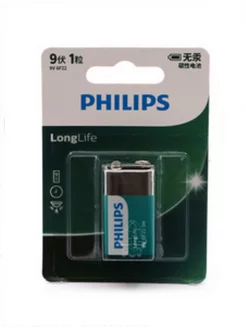 Батарейка PHILIPS Крона 9V 6F22 Long Life в блистере Блок Б9 195383154 купить за 127 ₽ в интернет-магазине Wildberries