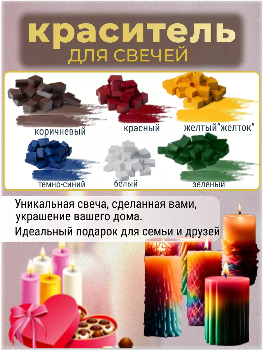 Краситель для свечей и воска. (набор) 6 шт. по 10 гр. ВарЕние 195495518  купить за 574 ₽ в интернет-магазине Wildberries