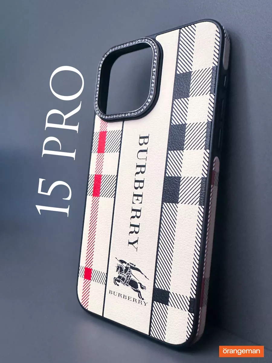 Чехол на iphone 15 pro с принтом Burberry Стразы Orangeman 195499590 купить  за 690 ? в интернет-магазине Wildberries