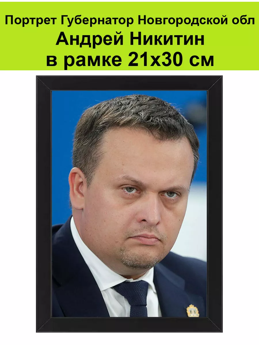 Портрет Губернатор Андрей Никитин. Новгородская область Губернаторы России,  мэры городов 195578695 купить за 1 402 ₽ в интернет-магазине Wildberries