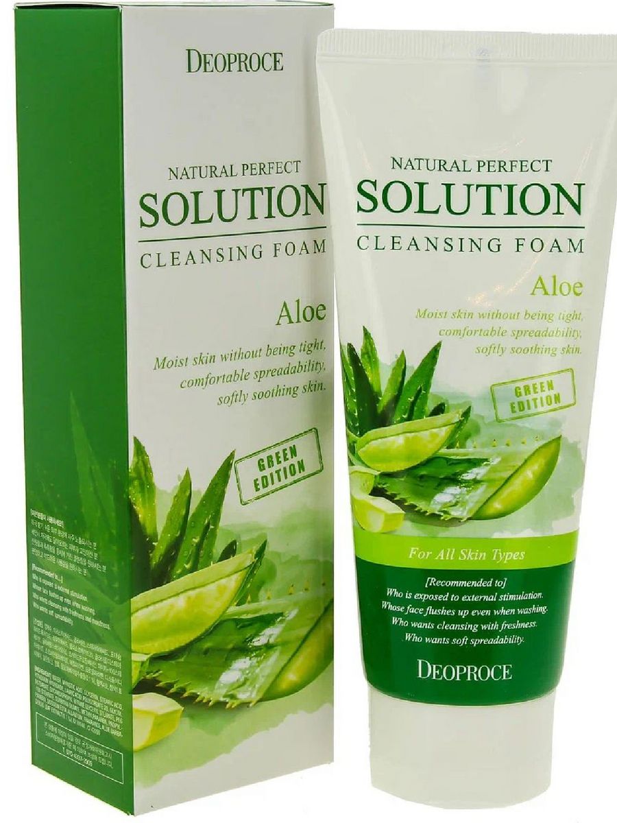 Deoproce natural perfect solution Cleansing Foam Green Tea пенка с экстрактом зелёного чая , 170мл. Пенка Deoproce natural perfect solution Cleansing Foam Green Edition Aloe. ДП Foam пенка Deoproce natural perfect solution Cleansing Foam Green Edition greentea.