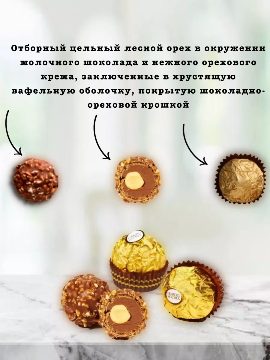 Конфеты Ферреро Роше шоколадные 125гр FERRERO 195676044 купить за 648 ₽ в  интернет-магазине Wildberries