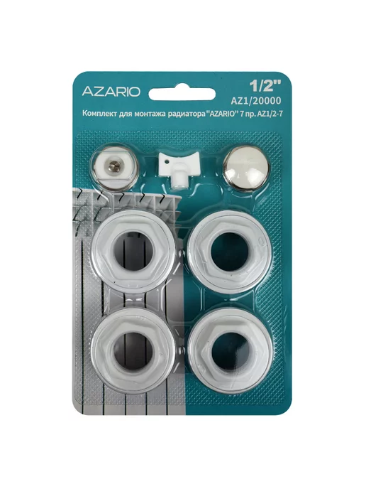 Azario Комплект для монтажа радиатора 1 2" AZ1 20000, белый