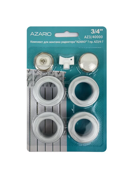Azario Комплект для монтажа радиатора 3 4" AZ3 40000, белый